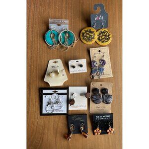 Earrings Lot Of 10 Guess Coldwater Creek Ny & Co Dots Brighton Mocha & More